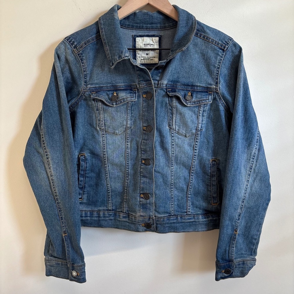 Sonoma Goods For Life The Everyday Jacket Medium Wash Denim Trucker Jacket M